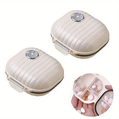 Waterproof mini pill box case with open lid showing pills