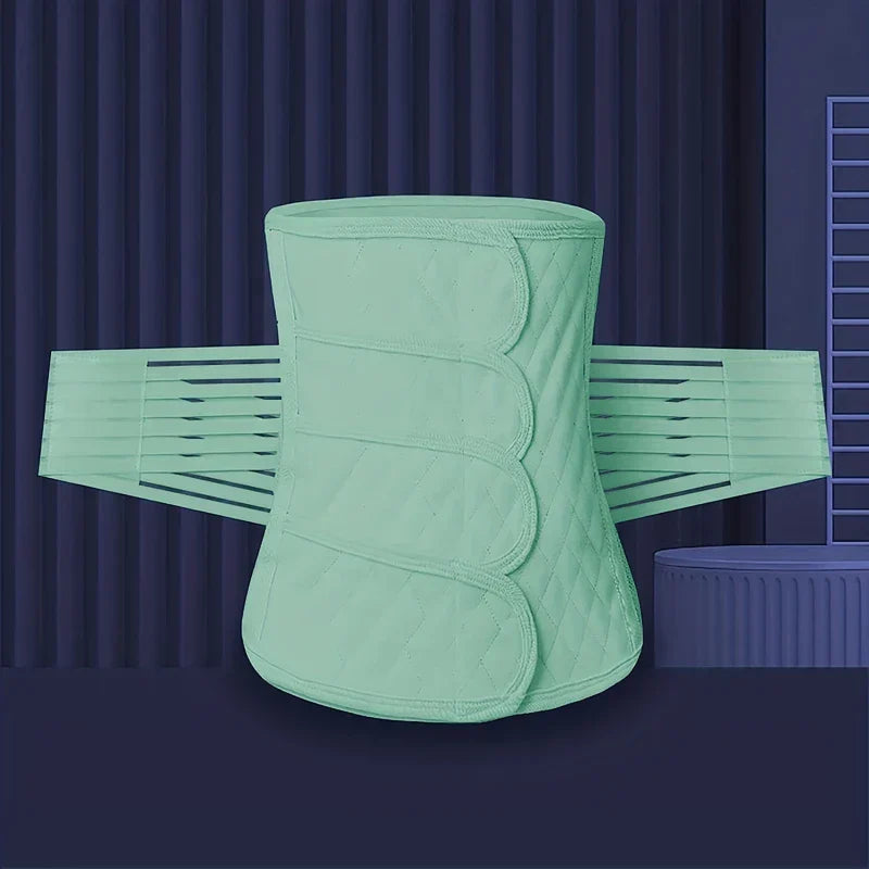 Close-up of the adjustable belly wrap belt
