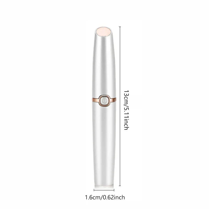 Slim silver hair cut shaper, with 13cm/5.11inch length and 1.6cm/0.62inch base width on plain white background