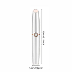 Slim silver hair cut shaper, with 13cm/5.11inch length and 1.6cm/0.62inch base width on plain white background