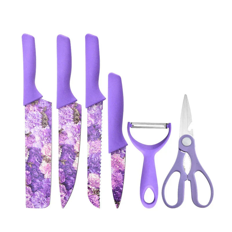 Printed Pattern Kitchen Utensil Set 6 Piece