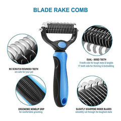 Close-up of the deshedding brush handle