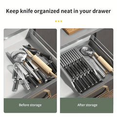 Pull-Out Kitchen Knife Block Organizer