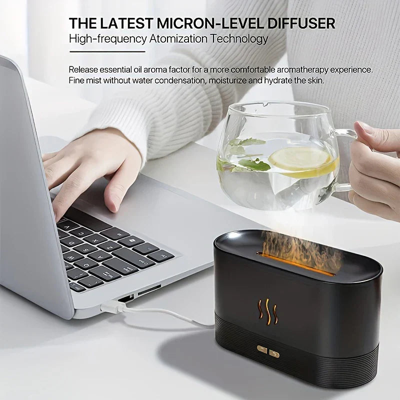 Realistic Flame Effect Aroma Diffuser Humidifier