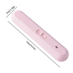 Pink mini USB nail drill polisher pen with size markings
