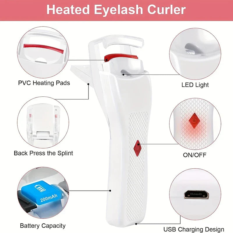 USB charging port on the rechargeable heated eyelash curler pen