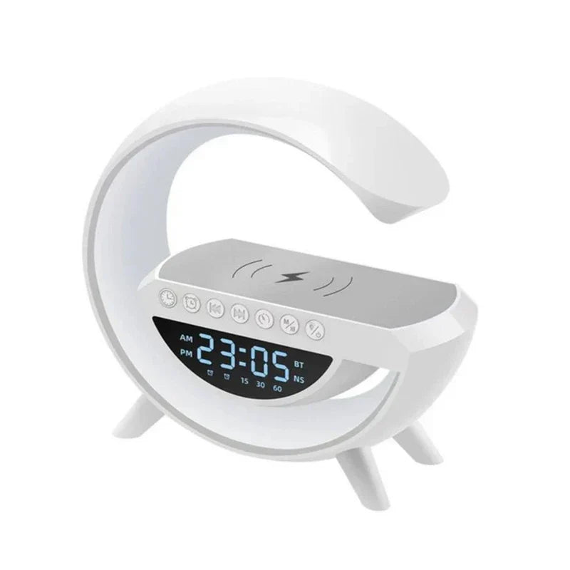 Portable bluetooth speaker held in hand outdoors