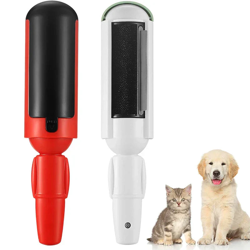 Lint removal tool brush held in hand