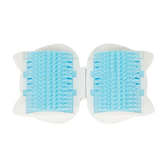 Reusable pet hair remover roller on a fabric surface