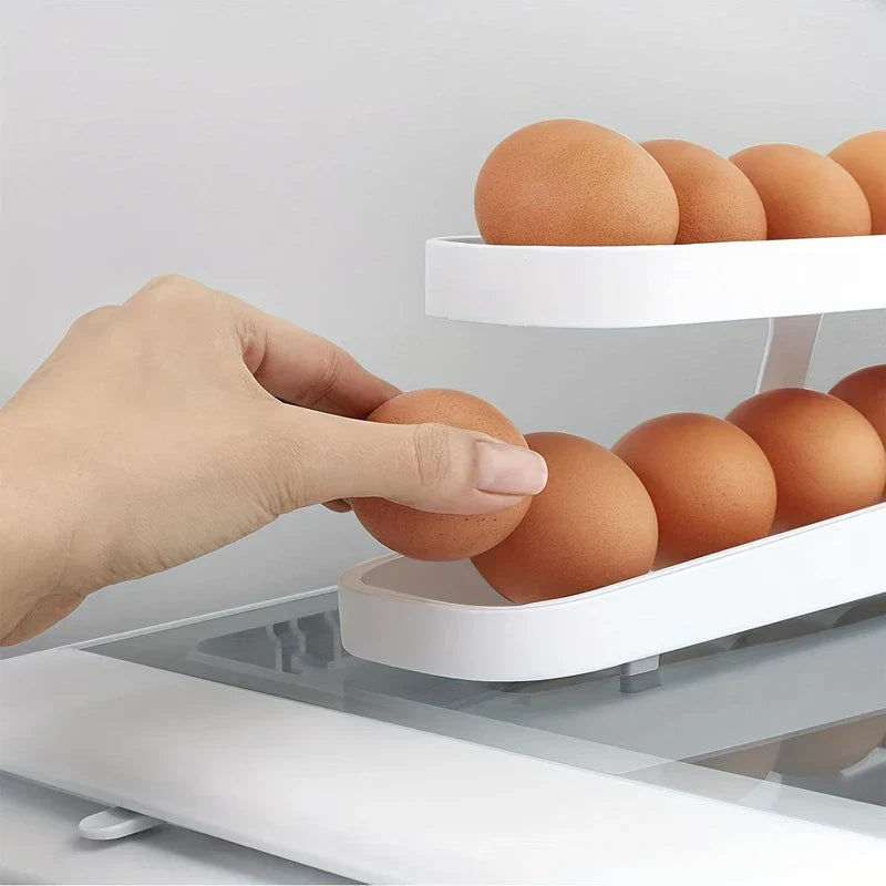 Rolling Automatic Egg Holder Dispenser Rack