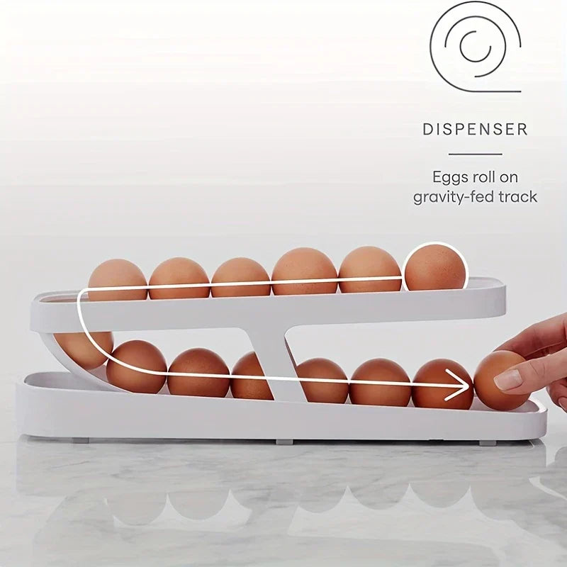 Rolling Automatic Egg Holder Dispenser Rack