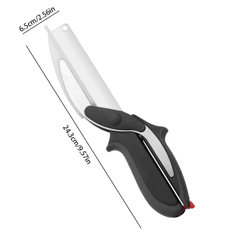 Closed rotary cutter tool with black handle, shown with 24.3cm and 6.5cm length dimensions on white background
