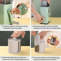 Rotary Drum Grater Slicer Shredder