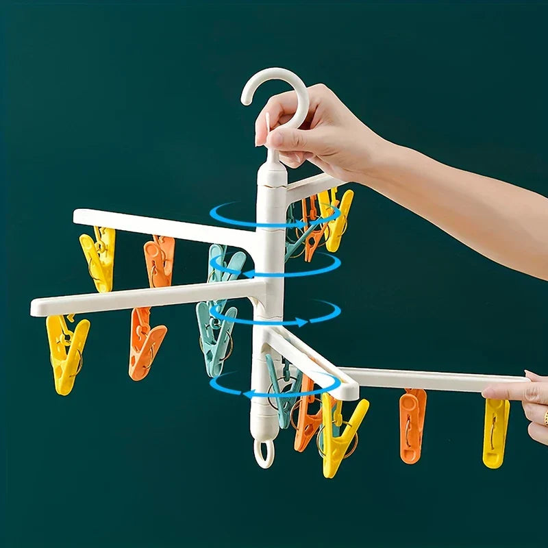 Rotating Foldable Clothes Drying Rack Hanger