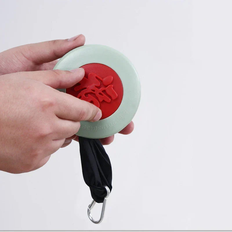 Foldable reusable shopping bag carried on a person's arm