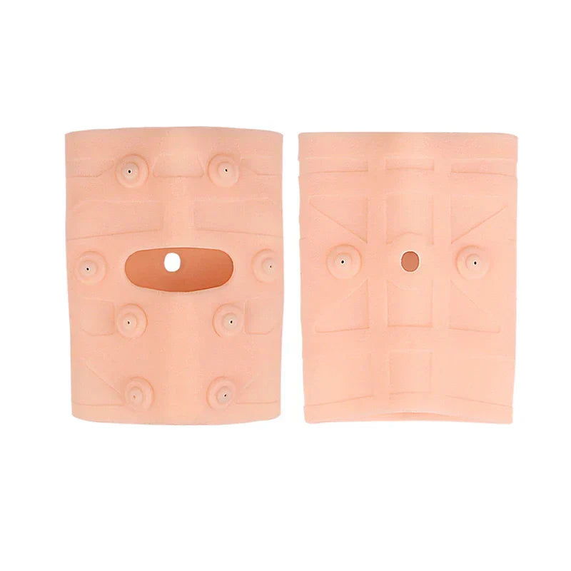 Round magnetic knee brace pad on a white background