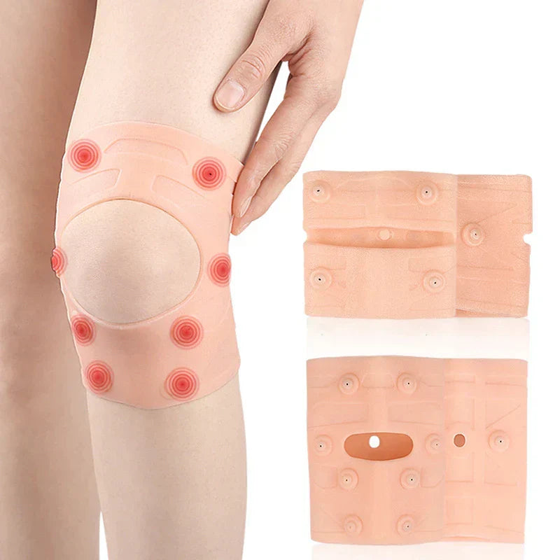 Close-up of the round magnetic knee brace pad