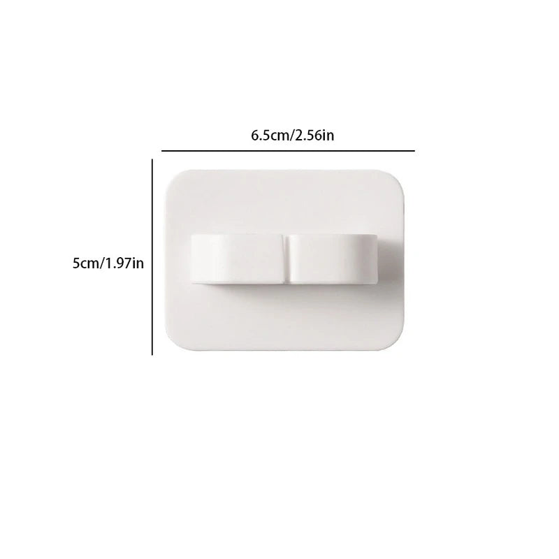 White wall hook hanger displayed with length 6.5cm/2.56in and height 5cm/1.97in measurement labels