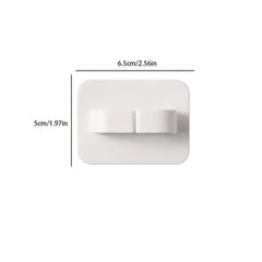 White wall hook hanger displayed with length 6.5cm/2.56in and height 5cm/1.97in measurement labels