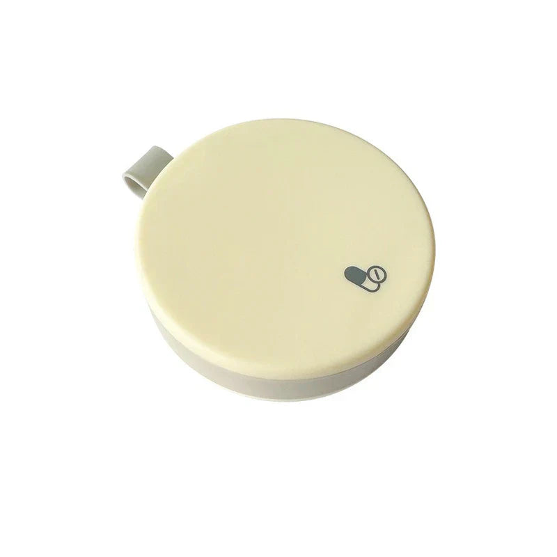 Round Travel Pill Organizer Box Case