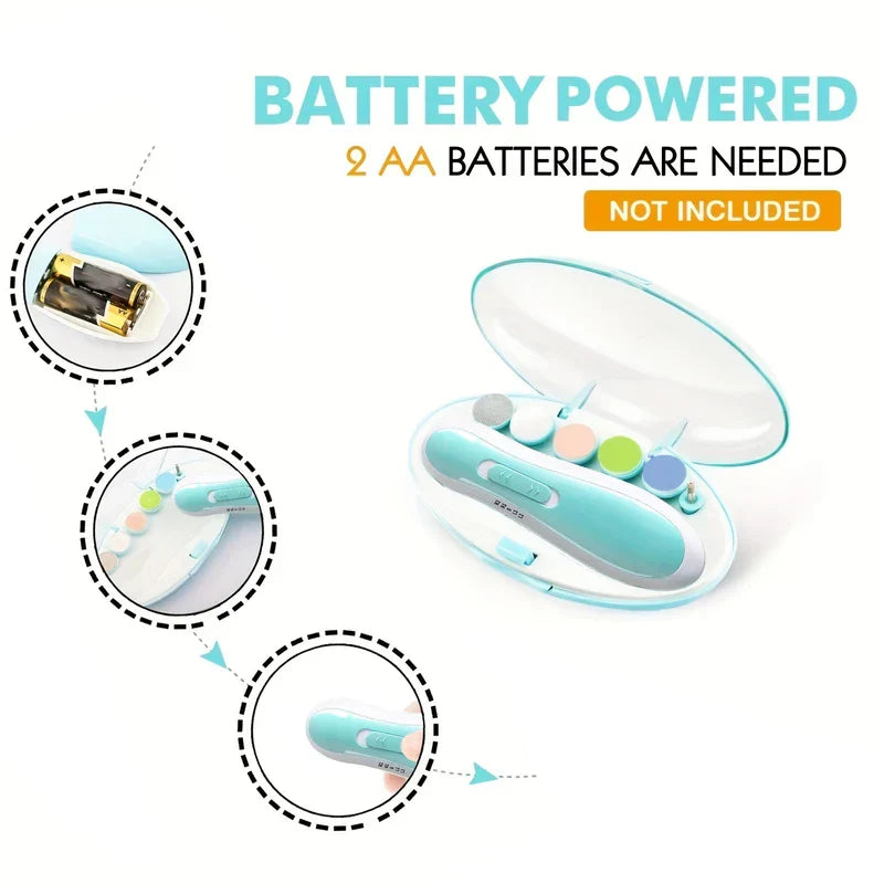 Safe Baby Electric Nail Trimmer File Kit Manicure
