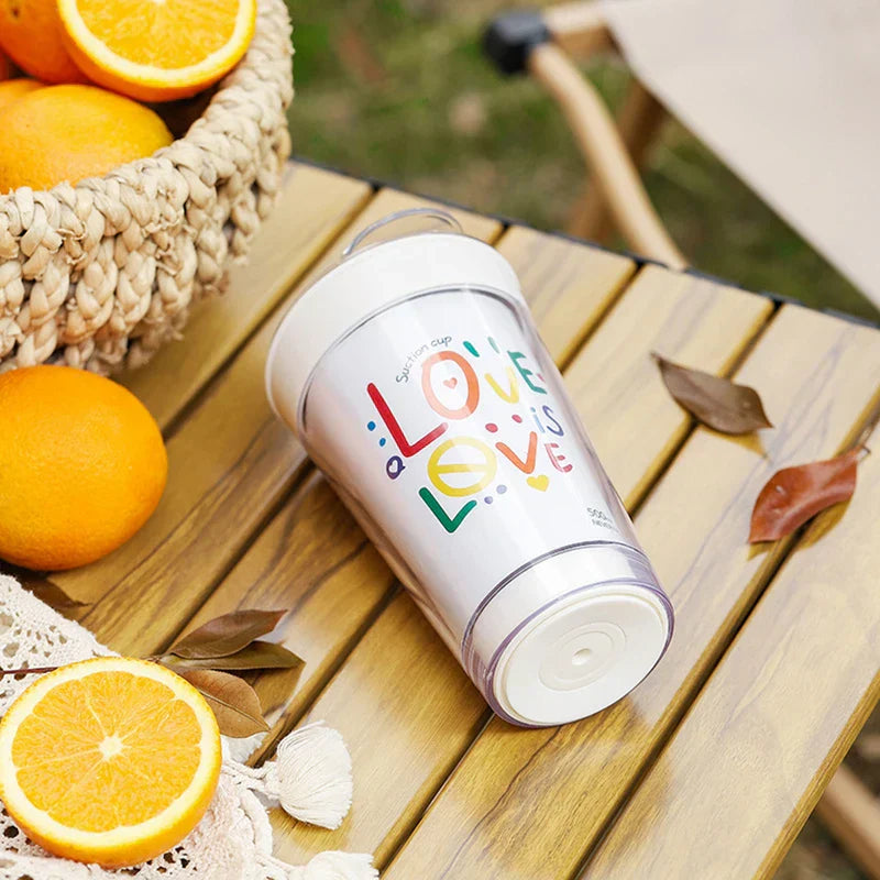 Taza de escritorio antiderrames con agarre seguro