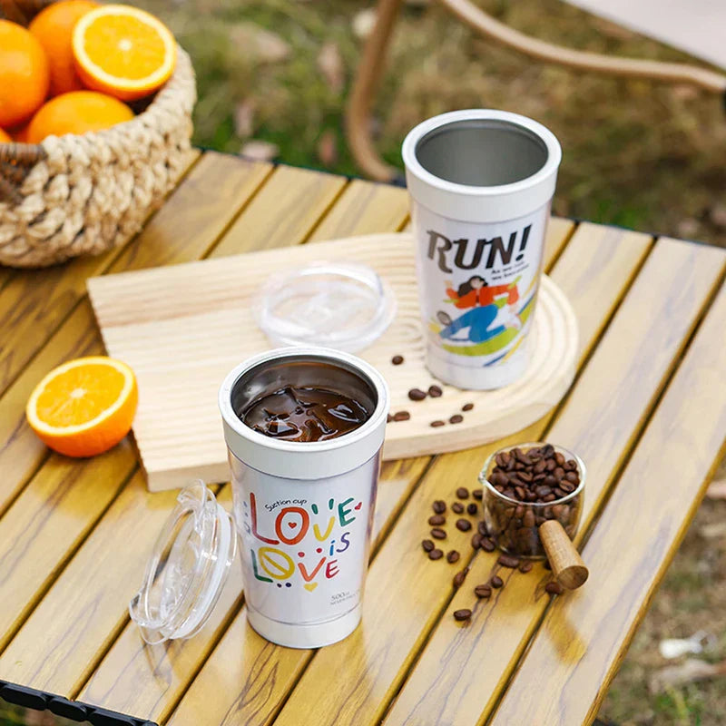 Taza de escritorio antiderrames con agarre seguro