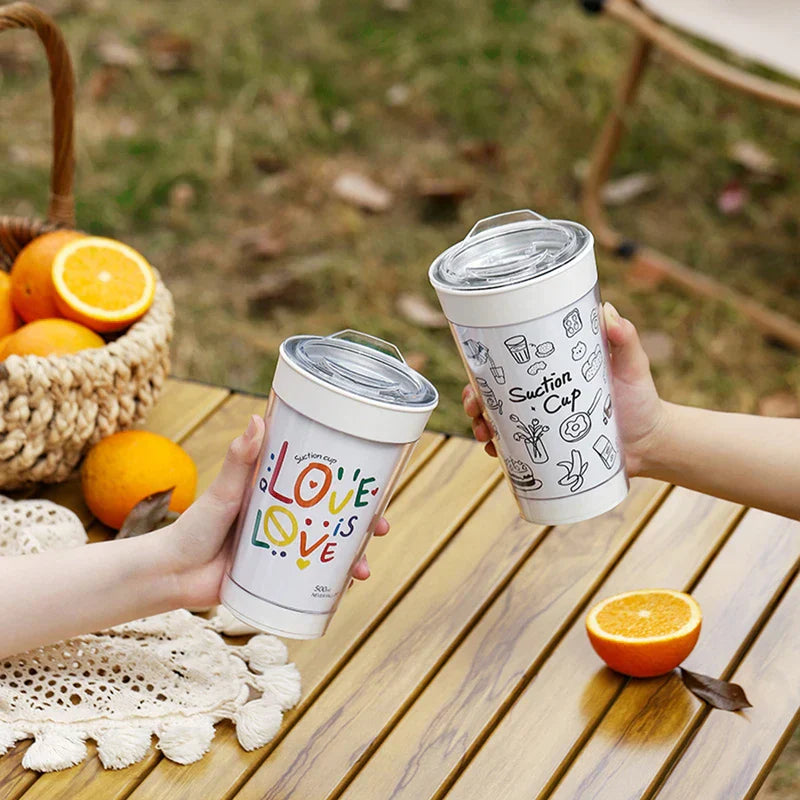 Taza de escritorio antiderrames con agarre seguro