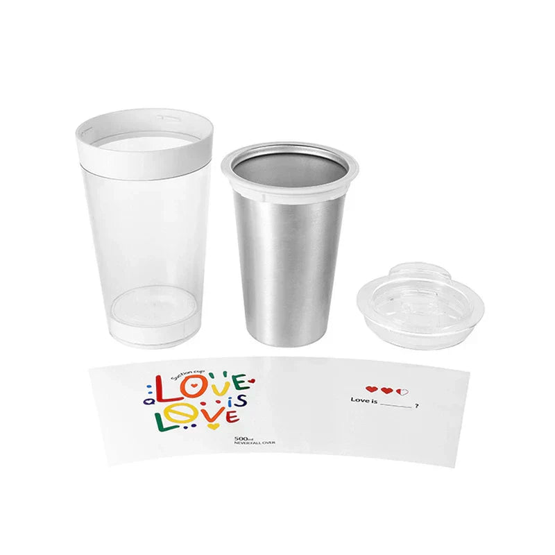 Taza de escritorio antiderrames con agarre seguro
