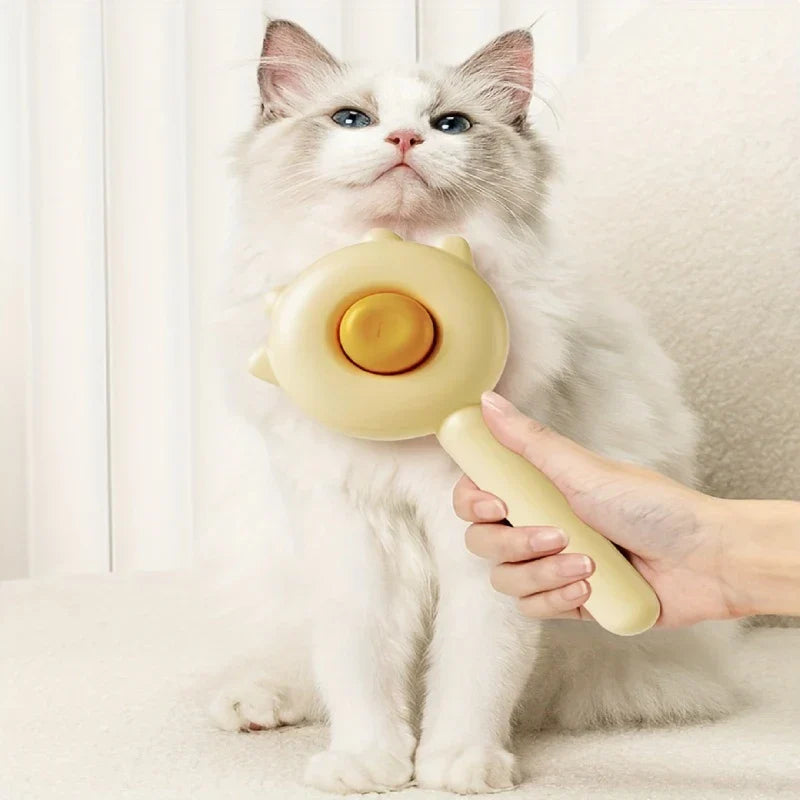 Self-Cleaning Pet Slicker Brush For Shedding