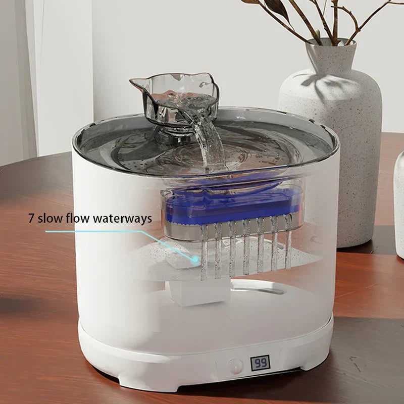 Pet water fountain dispenser with fresh moving water
