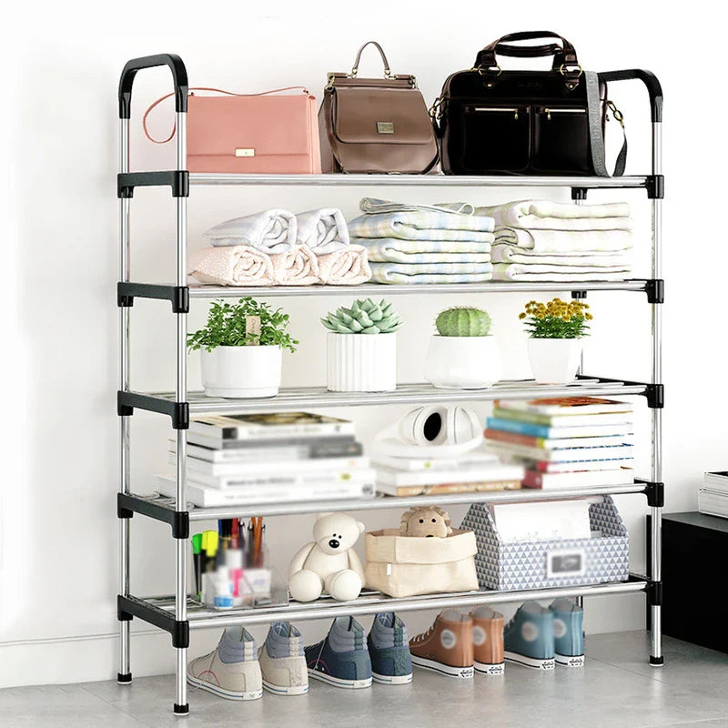 Shoe rack organizer stand shelf in a closet