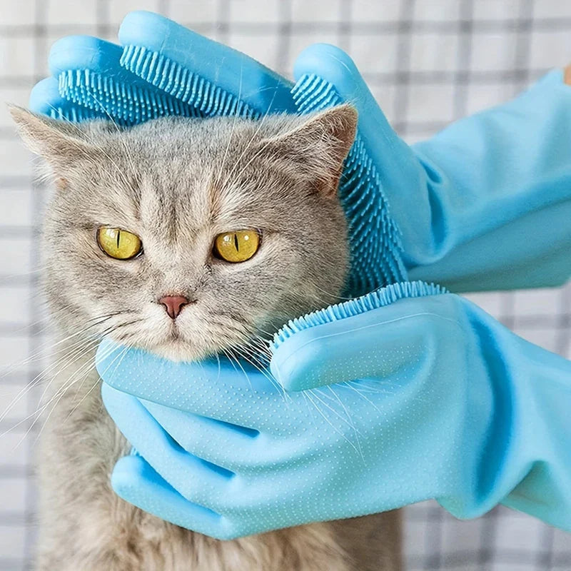 Silicone Dishwashing Cleaning Gloves with Scrubber