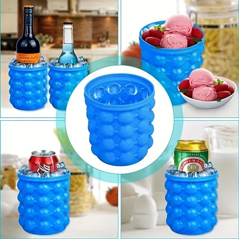Silicone Ice Cube Maker Bucket Genie