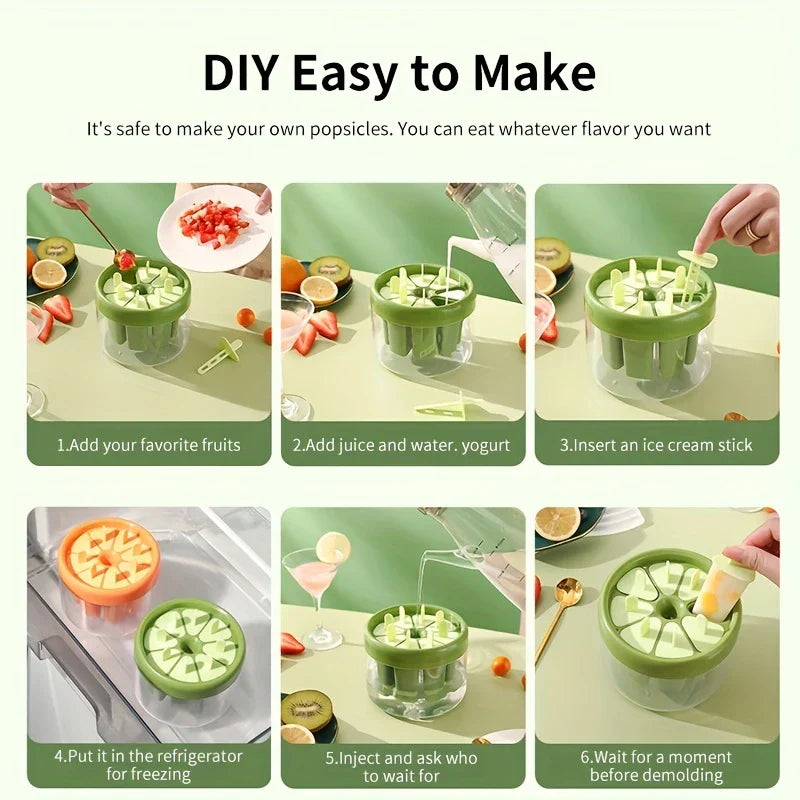 Silicone Ice Pop Molds Popsicle Maker Tray