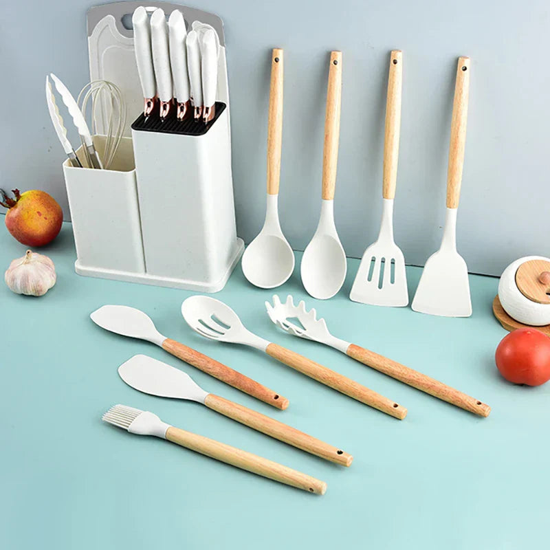 Silicone Kitchen Utensil Cooking Set 19 Piece
