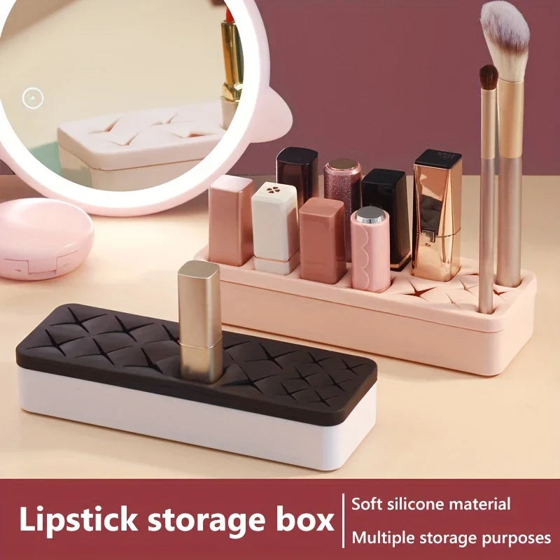 Silicone Lipstick Holder Makeup Organizer Tray