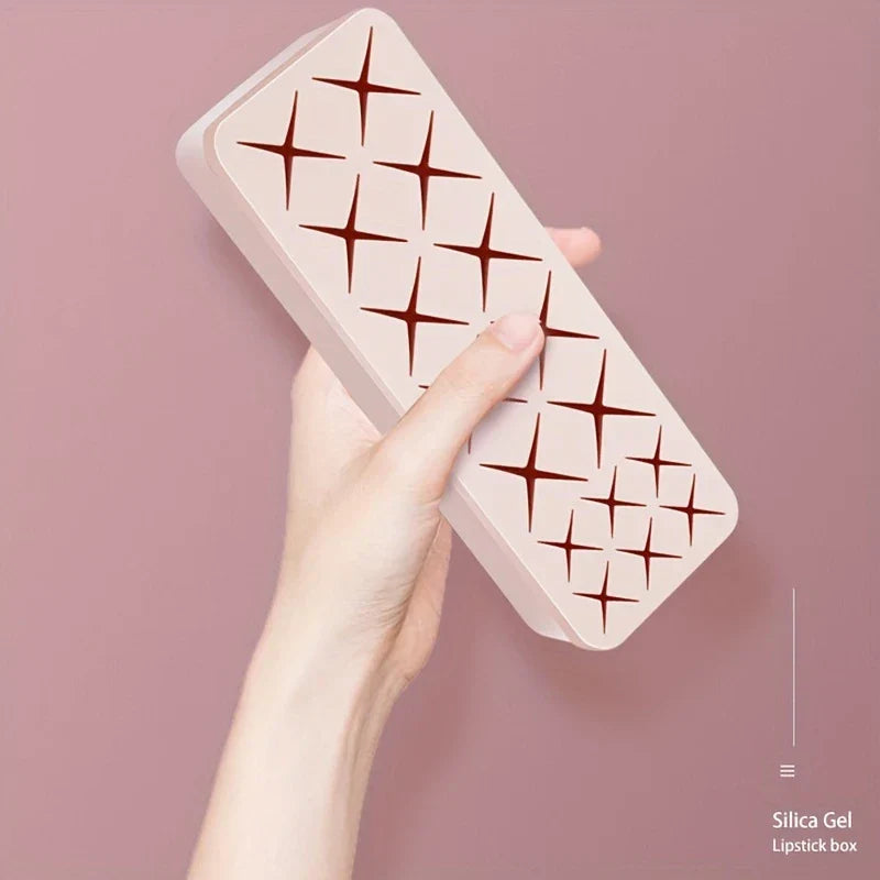 Silicone Lipstick Holder Makeup Organizer Tray