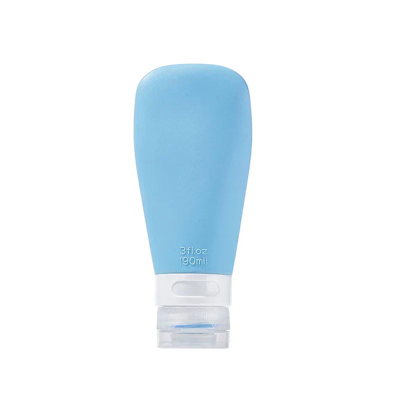 Refillable travel toiletry container with pump top
