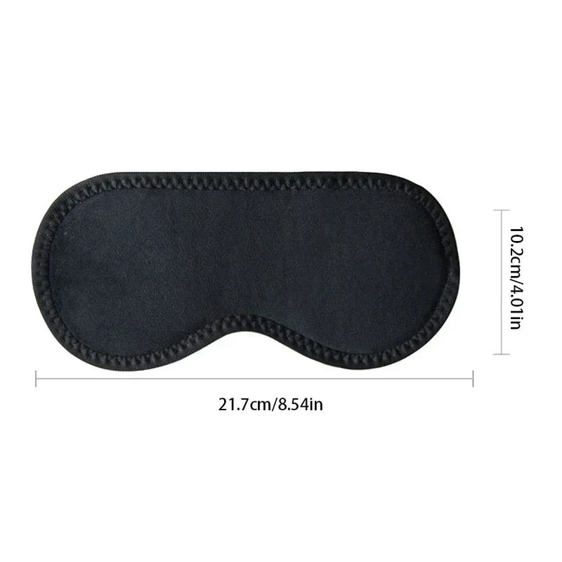 Black manta sleep mask with width 21.7cm and height 10.2cm, shown front-facing on white background