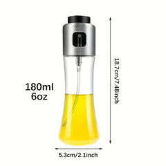 Slim waist oil sprayer bottle next to cooking ingredients