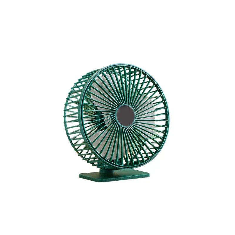 small desk fan on a desk