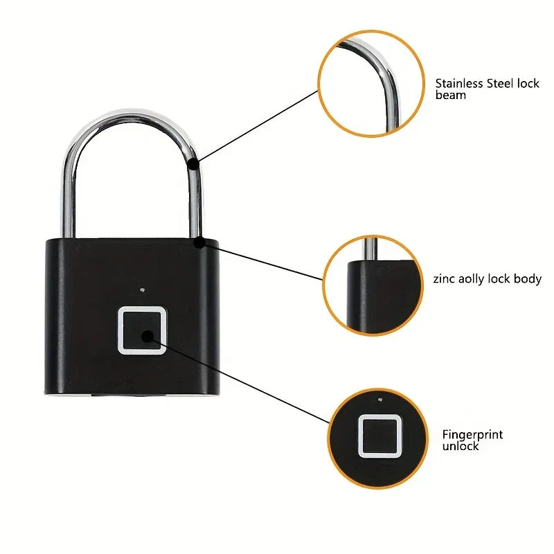 Smart Fingerprint Padlock Keyless Biometric Security