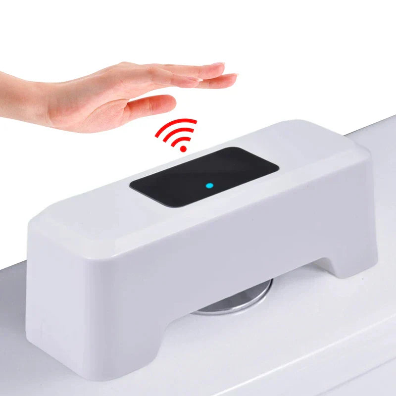 Close-up of the automatic toilet flusher sensor detecting motion