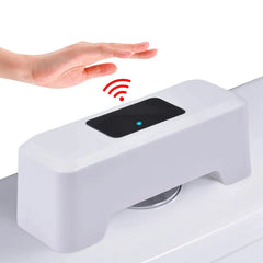 Close-up of the automatic toilet flusher sensor detecting motion