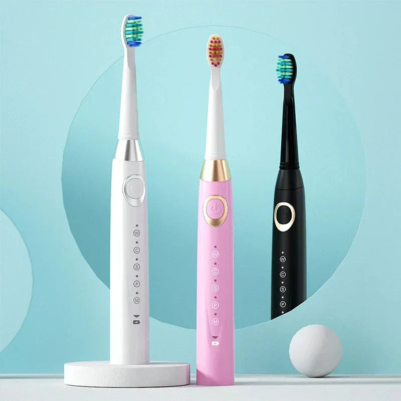 Electric toothbrush with display showing timer