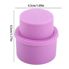 Soda Can Lid - Light purple silicone date marker bottle cap, diameter 4.3cm, height 4.5cm, shown against white background with dimension labels