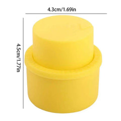 Soda Can Lid - Yellow silicone date marker bottle cap, diameter 4.3cm, height 4.5cm, shown against white background with dimension labels