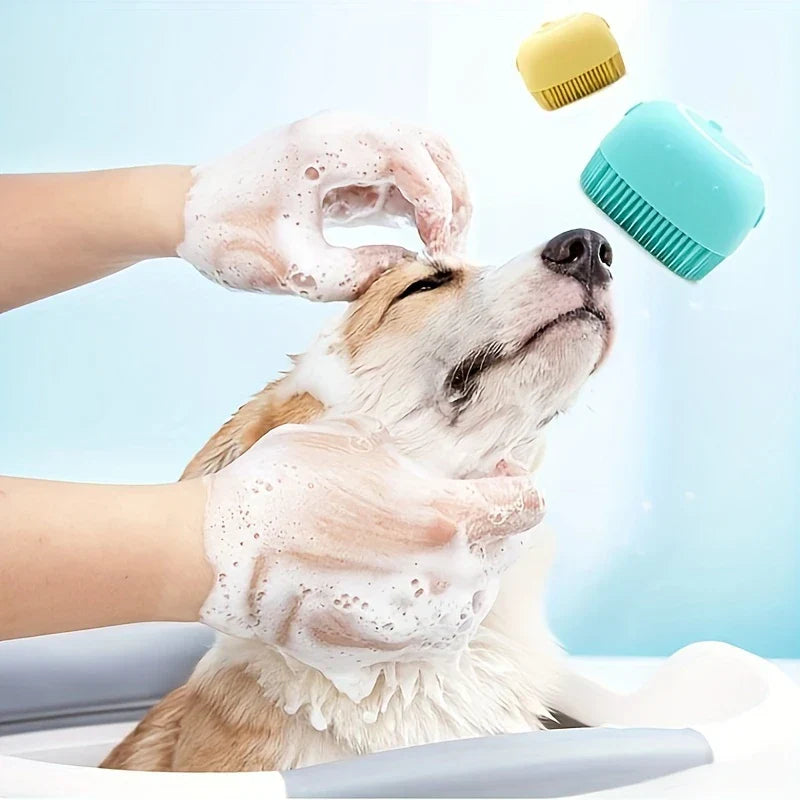 Soft Silicone Pet Bath Massage Brush Scrubber