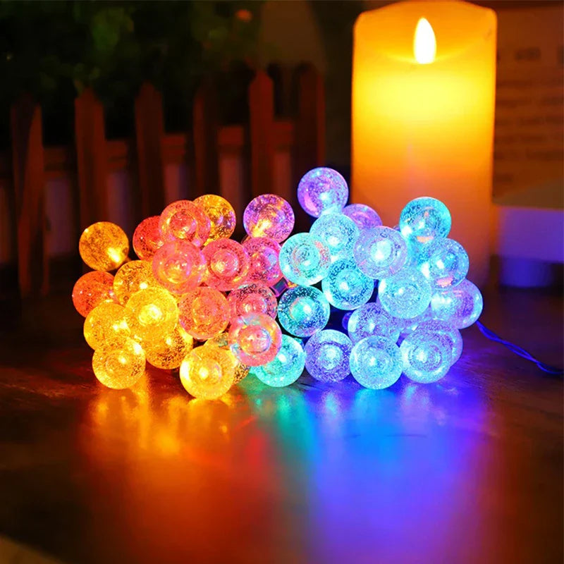Solar Bubble Ball String Lights Outdoor